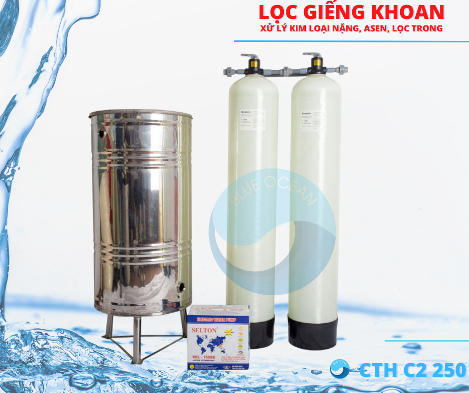 Bộ lọc nước giếng khoan 2 cột lọc