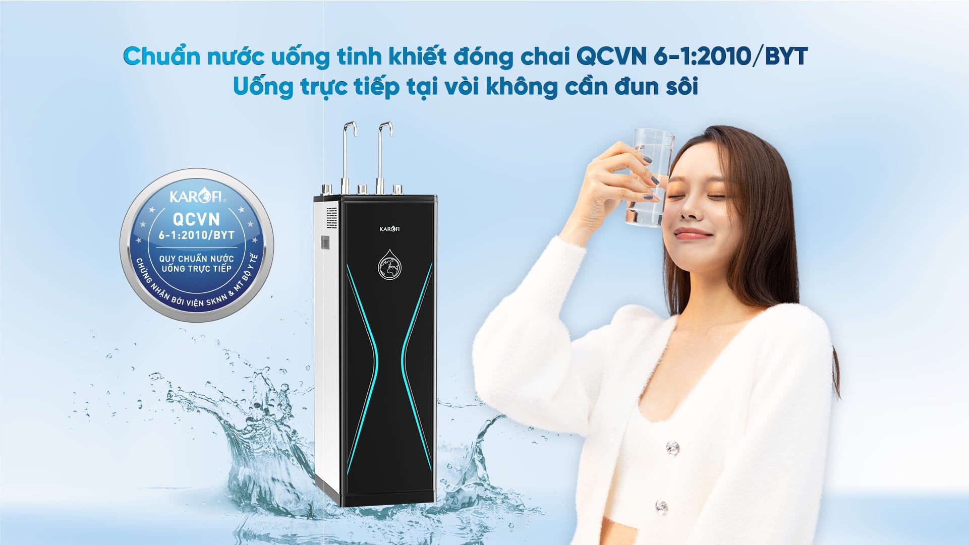 Chuẩn tinh khiết đóng chai, lọc xong uống liền