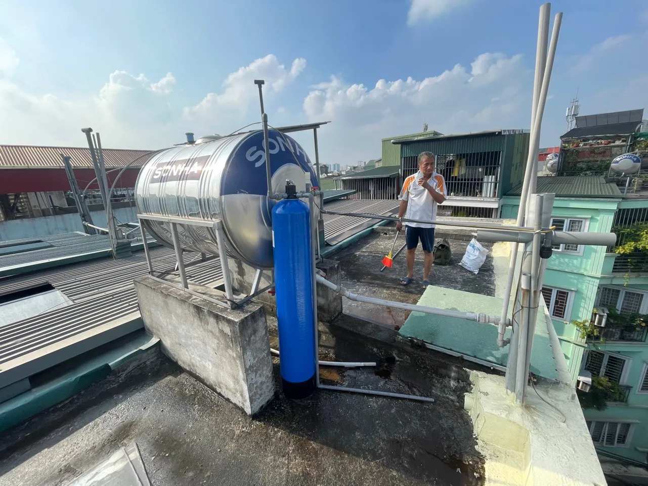 Thiết bị lọc nước đầu nguồn sử dụng 1 cột lọc thô