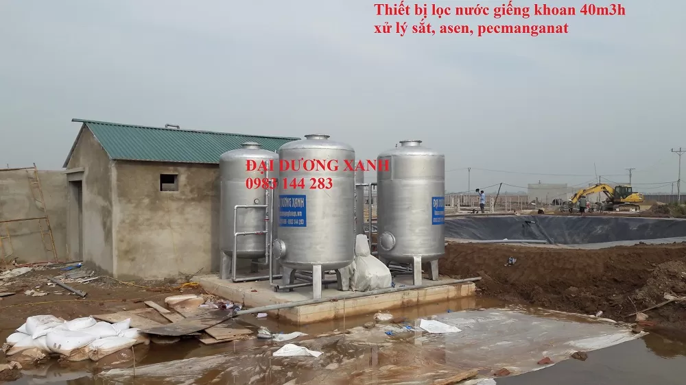 Hệ thống lọc nước giếng khoan công nghiệp công suất 40m3h